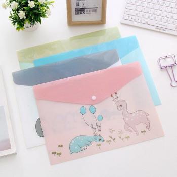 4Pcs A4 PVC File Bag with Cartoon Animals