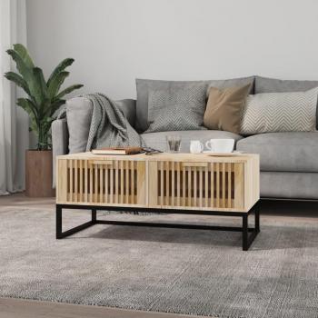 Table basse 80x40x35 cm en fer et bois d'ingénierie