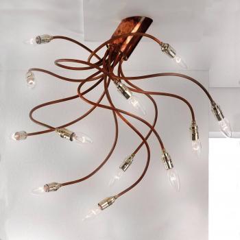 ORION Copper Twelve-Arm Ceiling Lamp BRAZONA