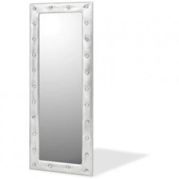 Specchiatura VidaXL Similpelle Argento con Bottoni