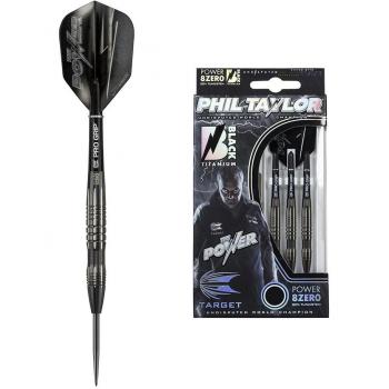 Target 8Zero Power Dart Pair – Black Titanium, 25g Steel Tips
