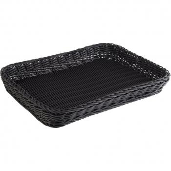 Eckiger Flachkorb ProfiLine – 40 × 30 × 5 cm, Schwarz