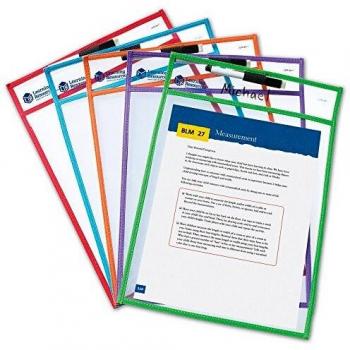Learning Resources Write-And-Wipe Pockets, 5/ST, Multi (LRNLER0477)