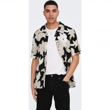 Camisa corta de lino estampada Only & Sons