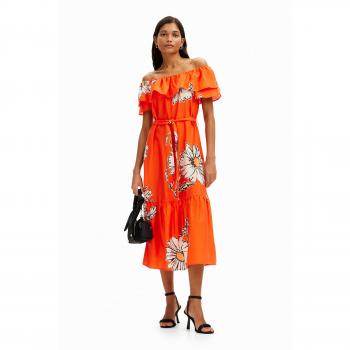 Desigual's Orange Cotton Dress in Size M for Females