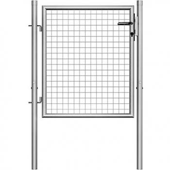 Garden Gate Galvanised Steel 105x125 cm Silver Vidaxl