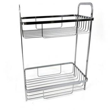 Estante de baño Confortime con acabado cromado plateado, 29×18×39 cm (x4)