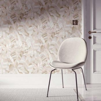 Papel Vinílico Floral Beige para Pared 53cm x 10m