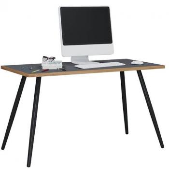 VCM my office Salia Schreibtisch anthrazit rechteckig, 4-Fuß-Gestell schwarz 138,0 x 80,0 cm anthrazit