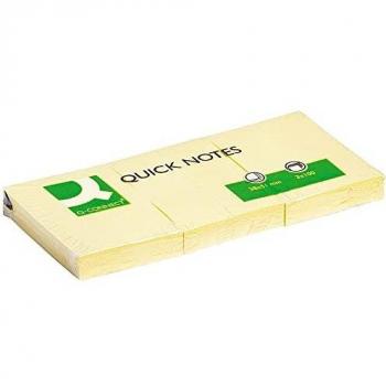 Bloc de notas adhesivas Quita y Pon Q-Connect 38x51 mm con 100 hojas