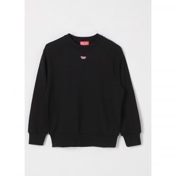 Felpa in Cotone Diesel, Collo Giro, Design Oval, Nero, 16