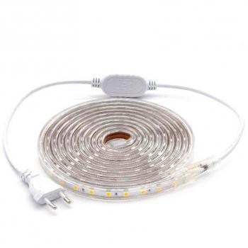 Kit de Fita LED 220V 3m SMD5050 60 LEDs/m Branco Frio