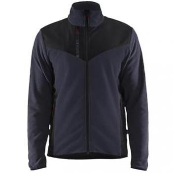 Giacca softshell blu marina con taglio lavorato a maglia