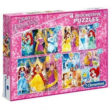 Princesas Disney Puzzle progresivo 20-60-100-180 piezas