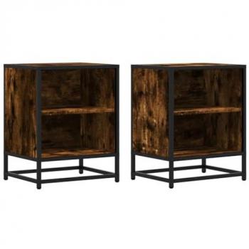 VidaXL Duo de Mesas de Cabeceira em Carvalho Fumado – 40x31x50 cm