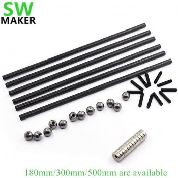 Kossel K800 Delta 180mm/300mm/500mm Carbon Rod Set with Metal Balls and Magnets