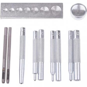 11-Piece Leather DIY Tool Kit with Hole Punch and Snap Setter