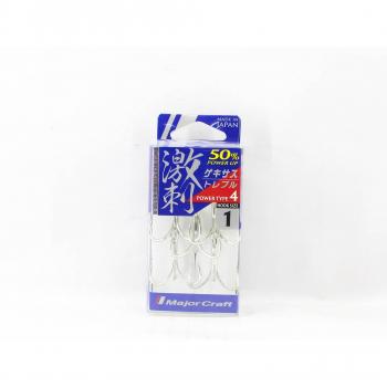 Major Craft Size 1 Treble Hook Set – 5 Pack (GHT‑4TN)