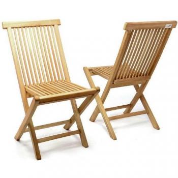 BCP VCM Balkonstühle – 2er Set, Teak, leicht zu transportieren