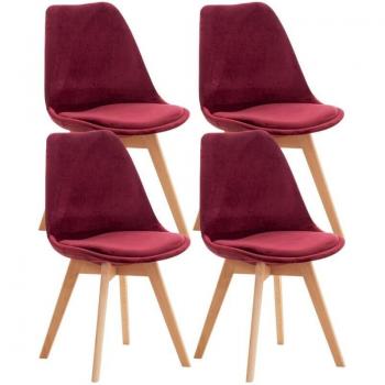 Chaises Élégantes en Velours Bordeaux