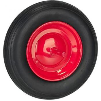 3.50-8 Wheelbarrow Wheel, Rubber Tyre, Fixed Axle, Steel Centre, 100 kg Max Load, Black/Red