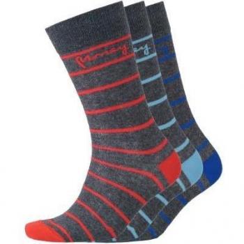 Chaussettes à Rayures Money pour Hommes (Pack de 3) 6 UK-11 UK Charbon de Bois