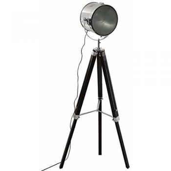 Lampadaire élégant en métal et bois noir