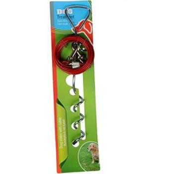 Estaca de Acero para Perros con Cable de 4,5 Metros
