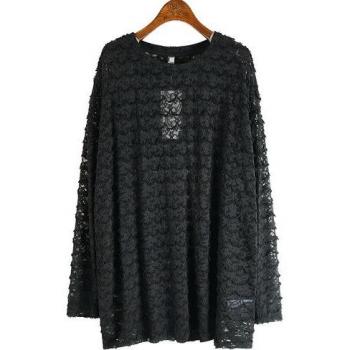 XITAO Damen Bluse O‑Nacken, lange Ärmel, leichtes Material, Plusgröße – Herbsttrend DZL2201