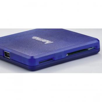 Lecteur de cartes Hama USB 2.0, SD/microSD/CF, bleu