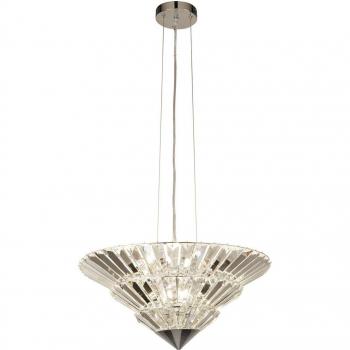 Searchlight Savannah 8 Light Pendant To Flush Chrome, Clear Crystal