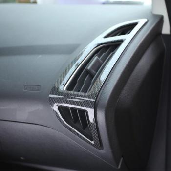 2Pcs Air Conditioner Vent Stickers for Ford Focus 3 4 Carbon ABS