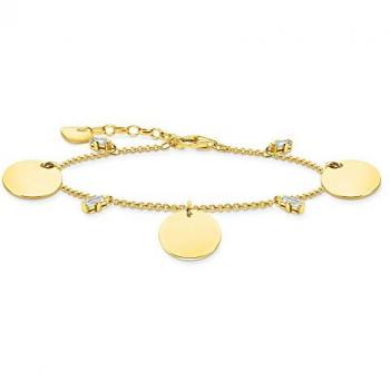 Sabo Gold‑Plated Three‑Circle CZ Bracelet for Women