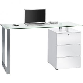 Maja Büro Schreibtisch Chrom‑Glanz 1,3 m × 0,75 m