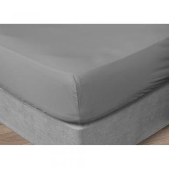 Lenzuola Sotto Angolate 100% Cotone Percalle Grigio 1 Piazza e Mezza