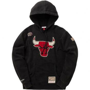 Felpa con cappuccio nera NBA Chicago Bulls