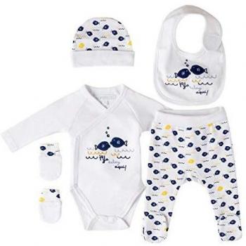Amomí Set Primera Puesta Recién Nacido 5 Piezas Algodón 100% Talla Única 1 Mes