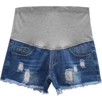 Shorts de Maternidad con Diseño Desgastado