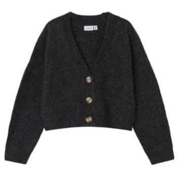 Cardigan Corto Grigio Scuro Melange 7-8 Anni