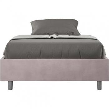 Letto Imbottito Matrimoniale Francese in Microfibra Modello Azelia, Colore Glicine, 140x210 cm