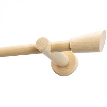 Gardinenstange GARESA MOLIS, L: 420 cm Ø 20 mm, 1 läufig, beige (natur), verlängerbar, Wandmontage, Keil, ohne Ringe