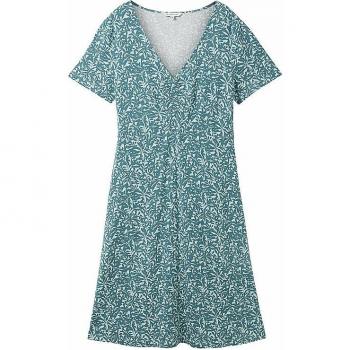 Abito Tom Tailor Easy Jersey Verde, Print Foglia Astratta 38