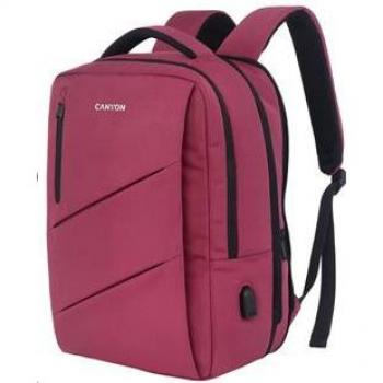 Canyon BPE-5 batoh pro 15.6'' notebook, rozměry 40 x 30 x 12 cm (+6 cm), růžový