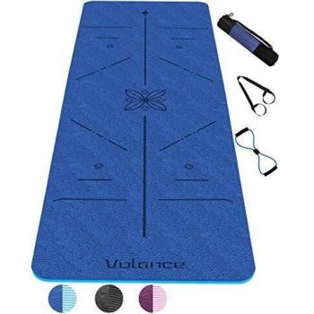Alfombrilla de yoga y pilates ecológica, 183 cm x 61 cm (Azul)