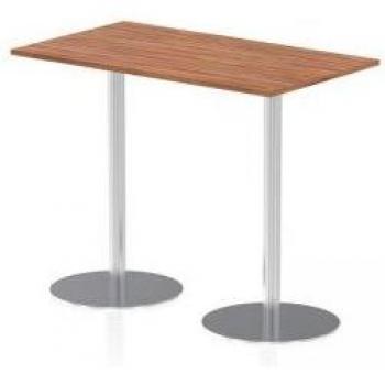 Italia 1400x800mm Poseur Rectangular Table Walnut Top 1145mm High Leg