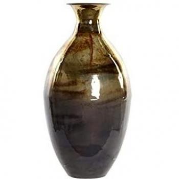 Vase en aluminium gris décoratif 24 x 24 x 48 cm