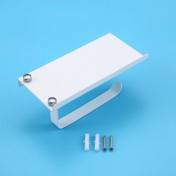 Concise Wall-Mount Toilet Paper Holder with Storage Shelf