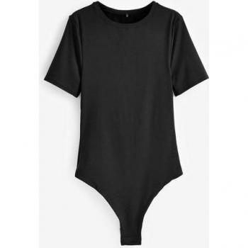 Body Confort Noir XXL, style Soi-Même, manches courtes, tissu doux