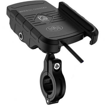 12V Motorcycle Phone Holder with Qi Wireless Charging for iPhone XS MAX XR X 8 Samsung