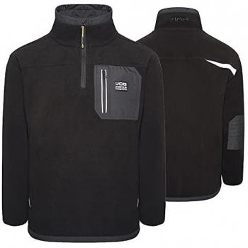 JCB Trade Heavyweight Men's 1/4 Zip Black Fleece Jumper